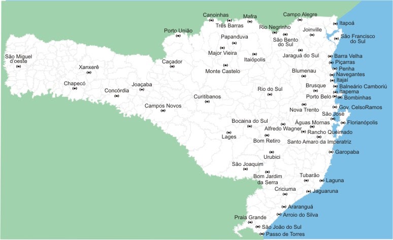 Mapa de atuação BASC